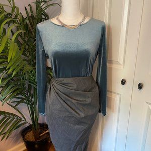 Ann Taylor Muted Teal Velvet Blouse